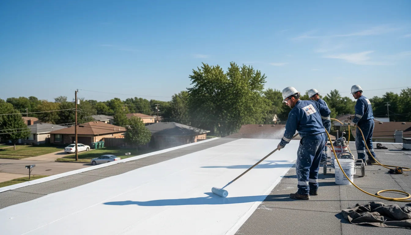 Commercial roof coating in Leslie, MI near me